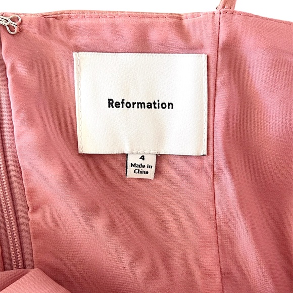 Reformation Lya Pink Silk Dress Size 4 - Picture 13 of 16